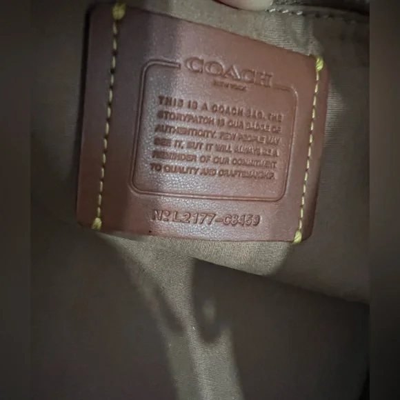 Coach Canvas Tote with Brown Leather Trim - Picture 9 of 16